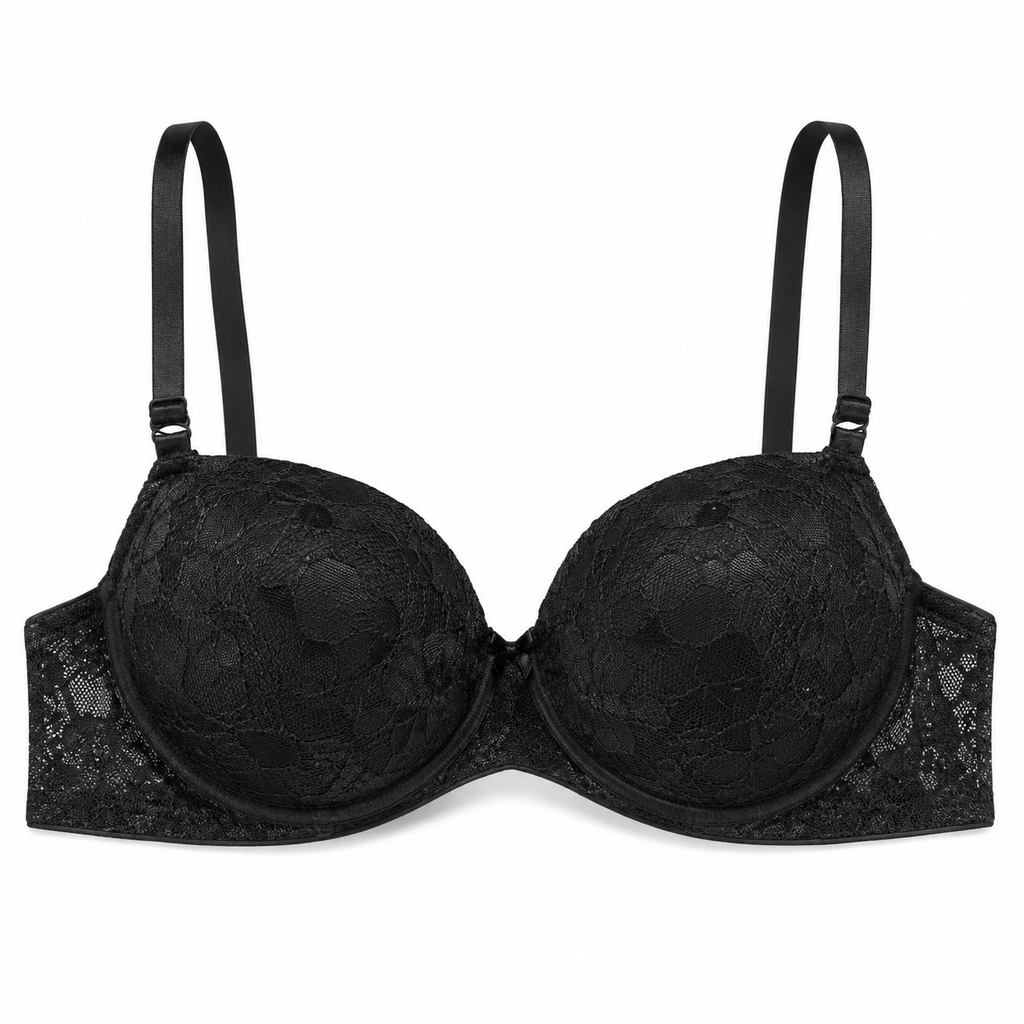 Girls' Padded Bra 2-Pack Size 54 Beige & Navy Blue | Adjustable Straps, Dotted Texture, Floral Print, Daily Wear, Soft Padding – صورة 2