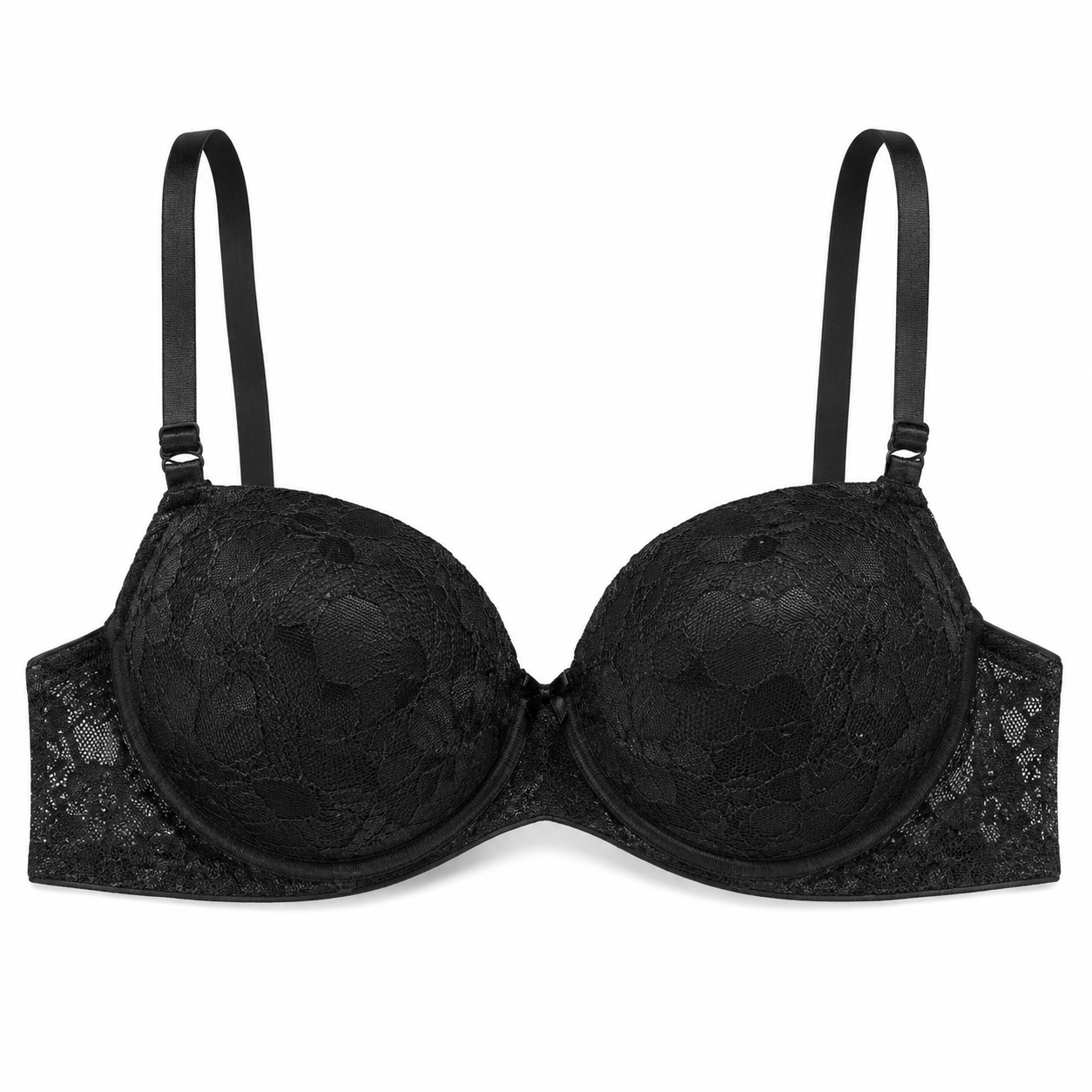 Girls' Padded Bra 2-Pack Size 54 Beige & Navy Blue | Adjustable Straps, Dotted Texture, Floral Print, Daily Wear, Soft Padding – صورة 2