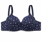 Girls' Padded Bra 2-Pack Size 54 Beige & Navy Blue | Adjustable Straps, Dotted Texture, Floral Print, Daily Wear, Soft Padding – صورة 6