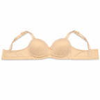 Girls' Push-Up Bra 2-Pack Size 56 Nude Beige & Pink Print | Padded Cups, Adjustable Straps, Back Hook Closure, Daily Wear, Floral Print Detail – صورة 3