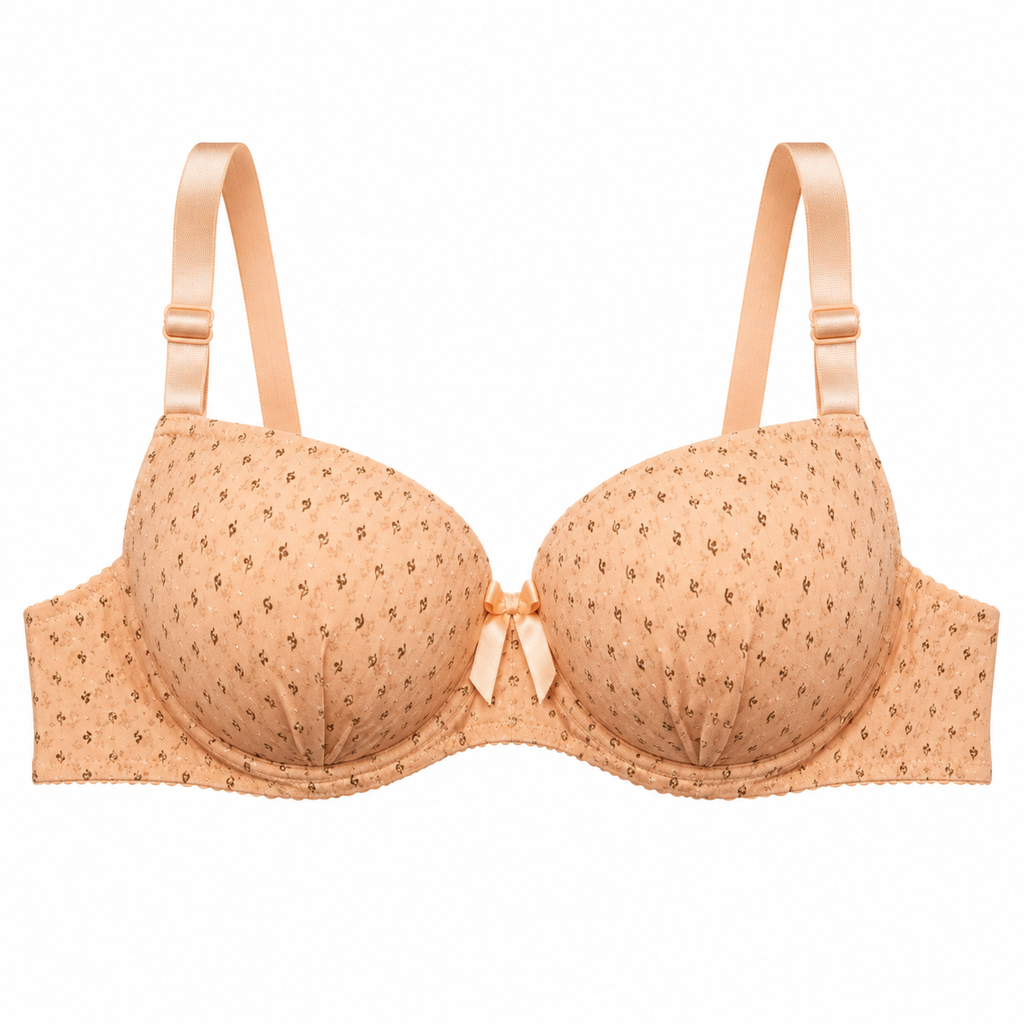 Women's Padded Push-Up Bra Set of 3, Size 38 | Printed Design, Adjustable Straps, Daily Wear, 3 Colours Included, Back Closure – صورة 2