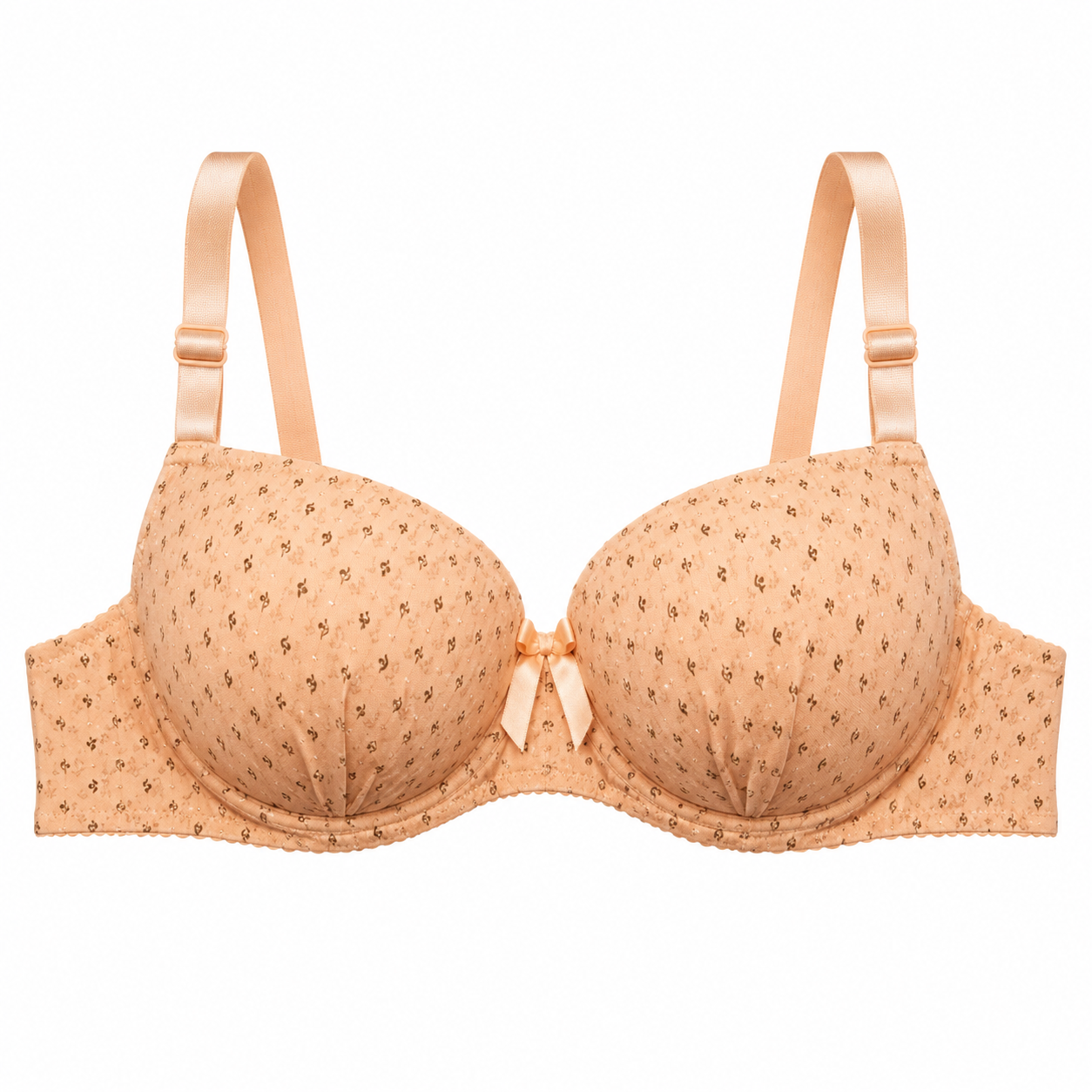 Women's Padded Push-Up Bra Set of 3, Size 38 | Printed Design, Adjustable Straps, Daily Wear, 3 Colours Included, Back Closure – صورة 2