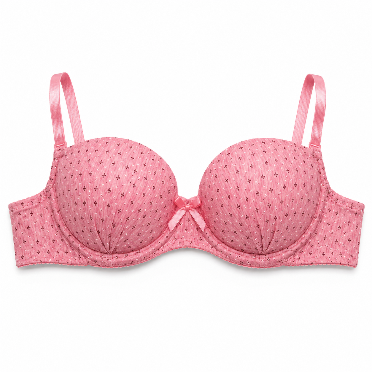 Girls' Push-Up Bra 2-Pack Size 40/90, Black Floral & Grey-Size 40 | Padded Cups, Lace Trim Detail, Adjustable Straps, Daily Wear, Printed Design – صورة 3