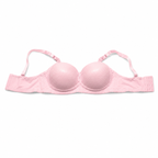 Women's Padded Bra 2-Pack Size 50, Beige and Light Pink | Adjustable Straps, Back Hook Closure, Daily Wear, Soft Lining, Dotted Texture Cups – صورة 2