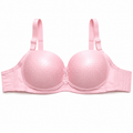 Women's Padded Bra 2-Pack Size 50, Beige and Light Pink | Adjustable Straps, Back Hook Closure, Daily Wear, Soft Lining, Dotted Texture Cups – صورة 5