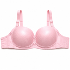 Women's Padded Bra 2-Pack Size 50, Beige and Light Pink | Adjustable Straps, Back Hook Closure, Daily Wear, Soft Lining, Dotted Texture Cups – صورة 5