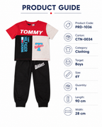 طقم ولادي تيشيرت وبنطلون متعدد الألوان مقاس 6Y – صورة 3