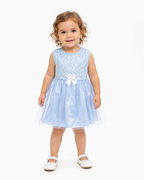 Baby Girls Lace Tulle Party Dress Age 2, Baby Blue | Sleeveless Design, Tulle Skirt, Satin Bow Detail, Lace Bodice, For Parties & Occasions – صورة 1