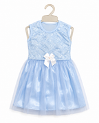 Baby Girls Lace Tulle Party Dress Age 2, Baby Blue | Sleeveless Design, Tulle Skirt, Satin Bow Detail, Lace Bodice, For Parties & Occasions – صورة 2