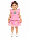 Girls 2-Piece Smocked Top & Floral Tulle Skirt Set, Pink-Size 2 Years | Flutter Sleeves, Daisy Print Skirt, Flower Appliqué, Age 2 Years, Parties & Occasions – صورة 5