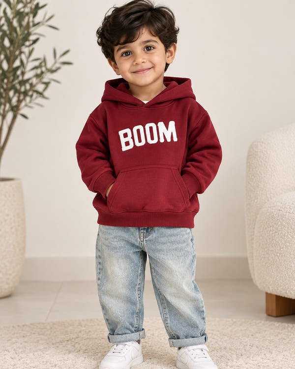 هودي أطفال قطن بطبعة حروف