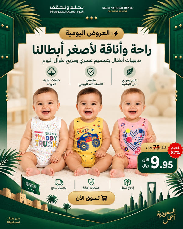 عرض 3 قطع سالوبيت مواليد بدون أكمام