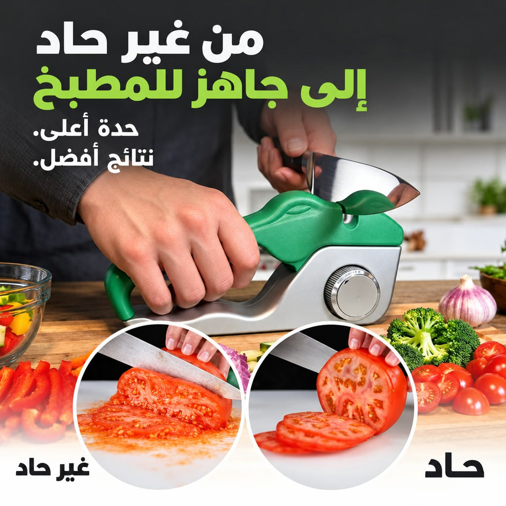 مسن سكاكين تمساح 5 في 1 قابل للتعديل - أداة شحذ احترافية متعددة المراحل للمطبخ