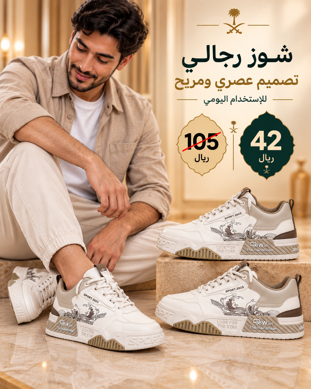 حذاء رجالي كاجوال ورياضي سميك