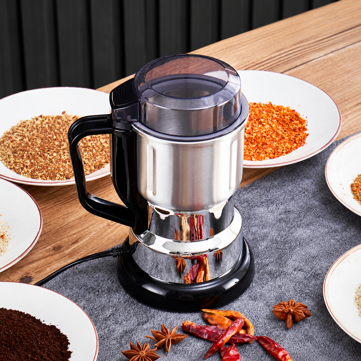 طاحونة سوداء + 3 شفرات (Black Grinder + 3 Blade Sets)