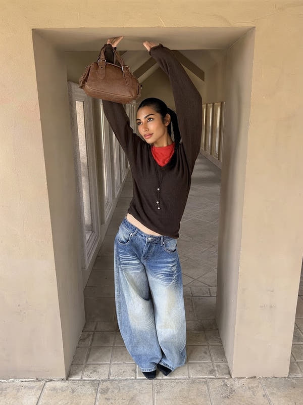 بنطلون جينز نسائي بتصميم أمريكي مخصص ومقلم (Scimitar Jeans)